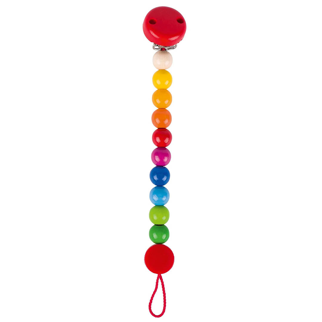 Rainbow Wooden Pacifier Clip Chain