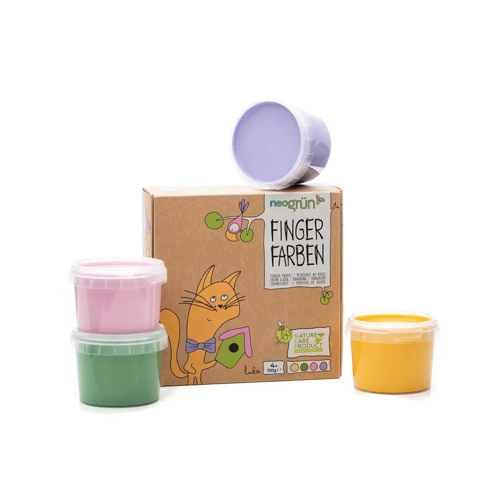 Organic Vegan Finger Paints Set of 4- Luka