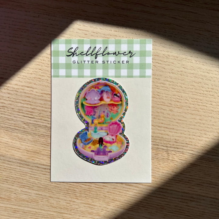 Polly Pocket Mermaid Glitter Vinyl Sticker