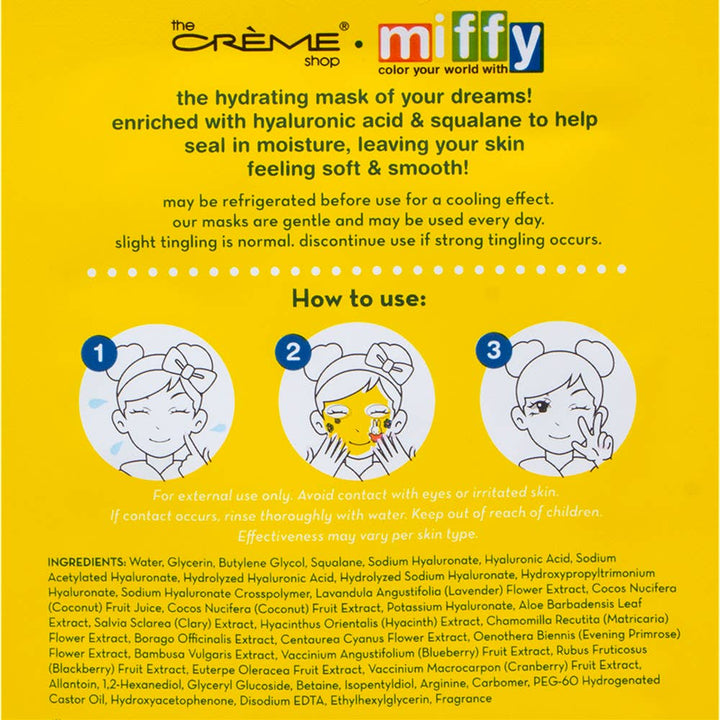 NEW Miffy Dewy Dreams Hydrating Face Sheet Mask Set