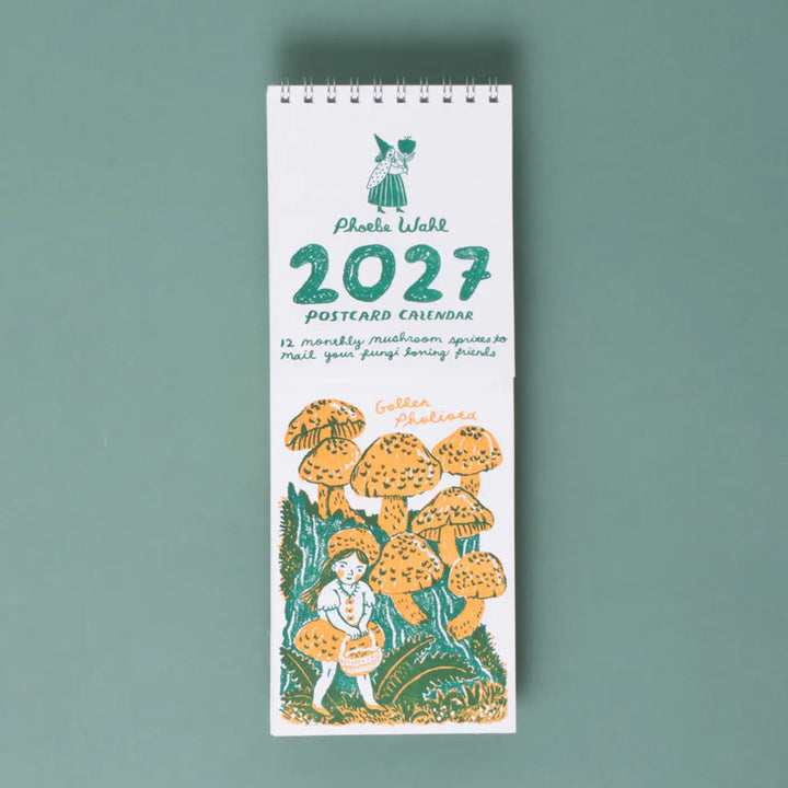 2027 Gnomes & Mushrooms Postcard Wall Calendar Phoebe Wahl