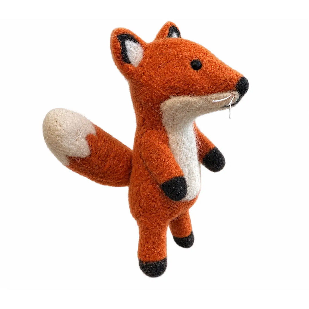 Wool Felt Finger Puppet- Orange Fox