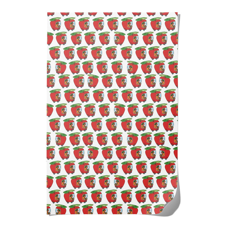 Richard Scarry Lowly's Apple Car Wrapping Paper - Roll of 3 Sheets