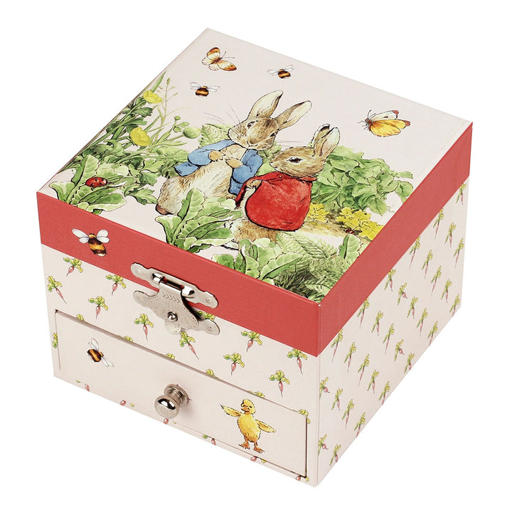 Jewelry Music Box- Peter Rabbit© Cube Carrot - Beatrix Potter Red