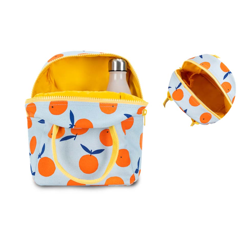 NEW Zipper Lunch Bag- Orange Print