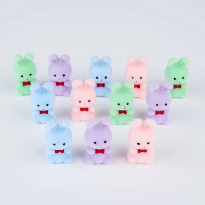 1" Miniature Flocked Bunnies - Assorted Colors