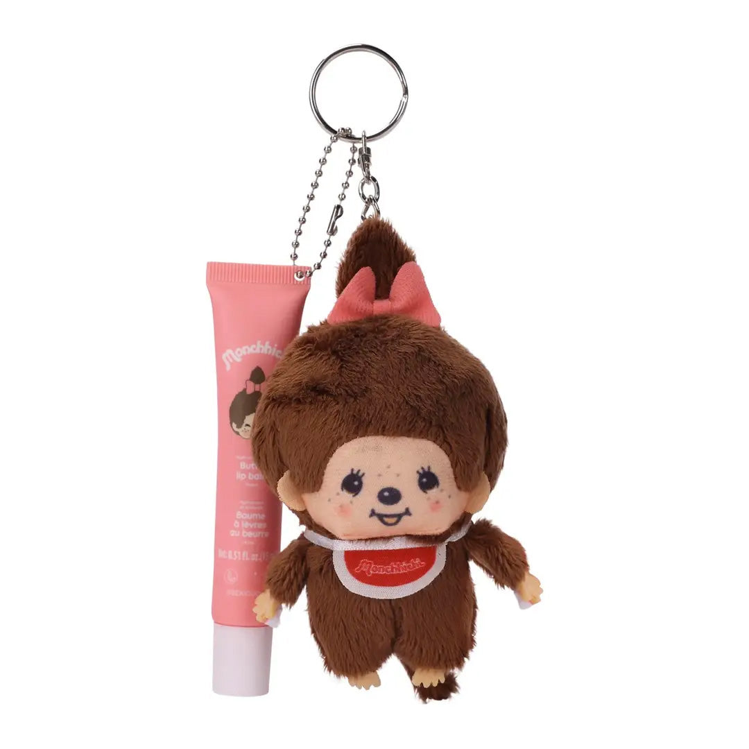 Monchhichi Lip Balm with Plush Keychain