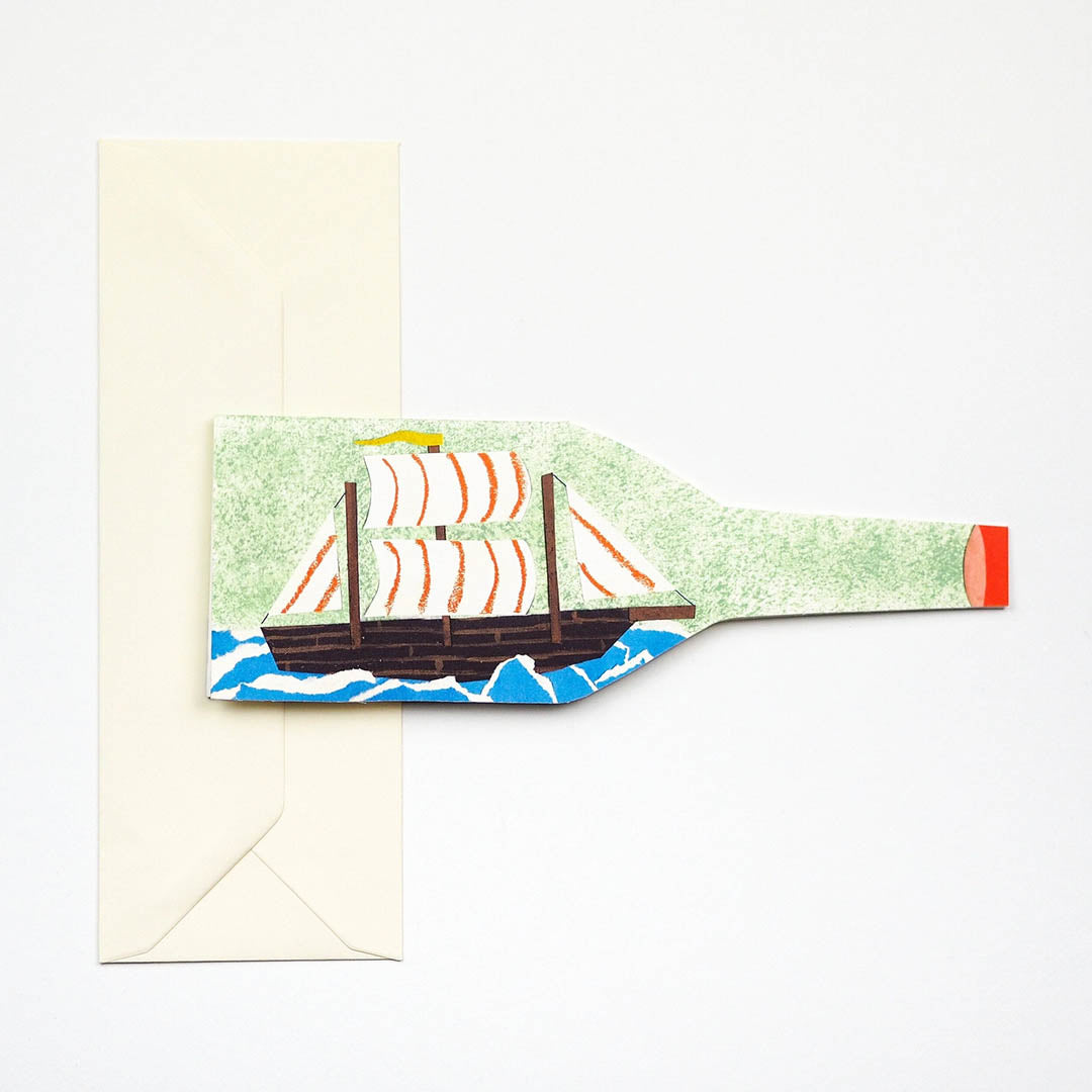 Greeting Card - Ship in a Bottle