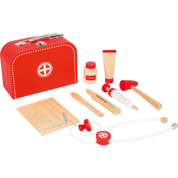 NEW Red Wooden Doctor's Set