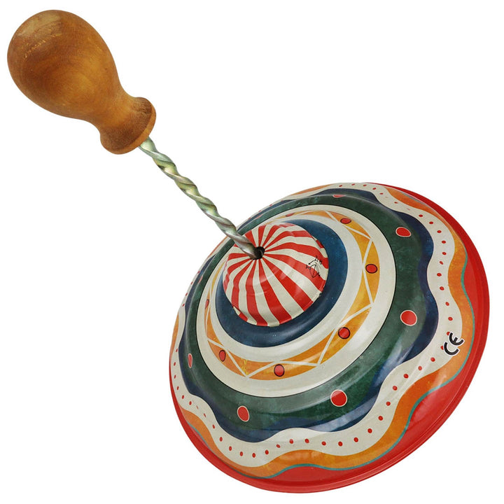 Retro Spinning Tin Top Toy
