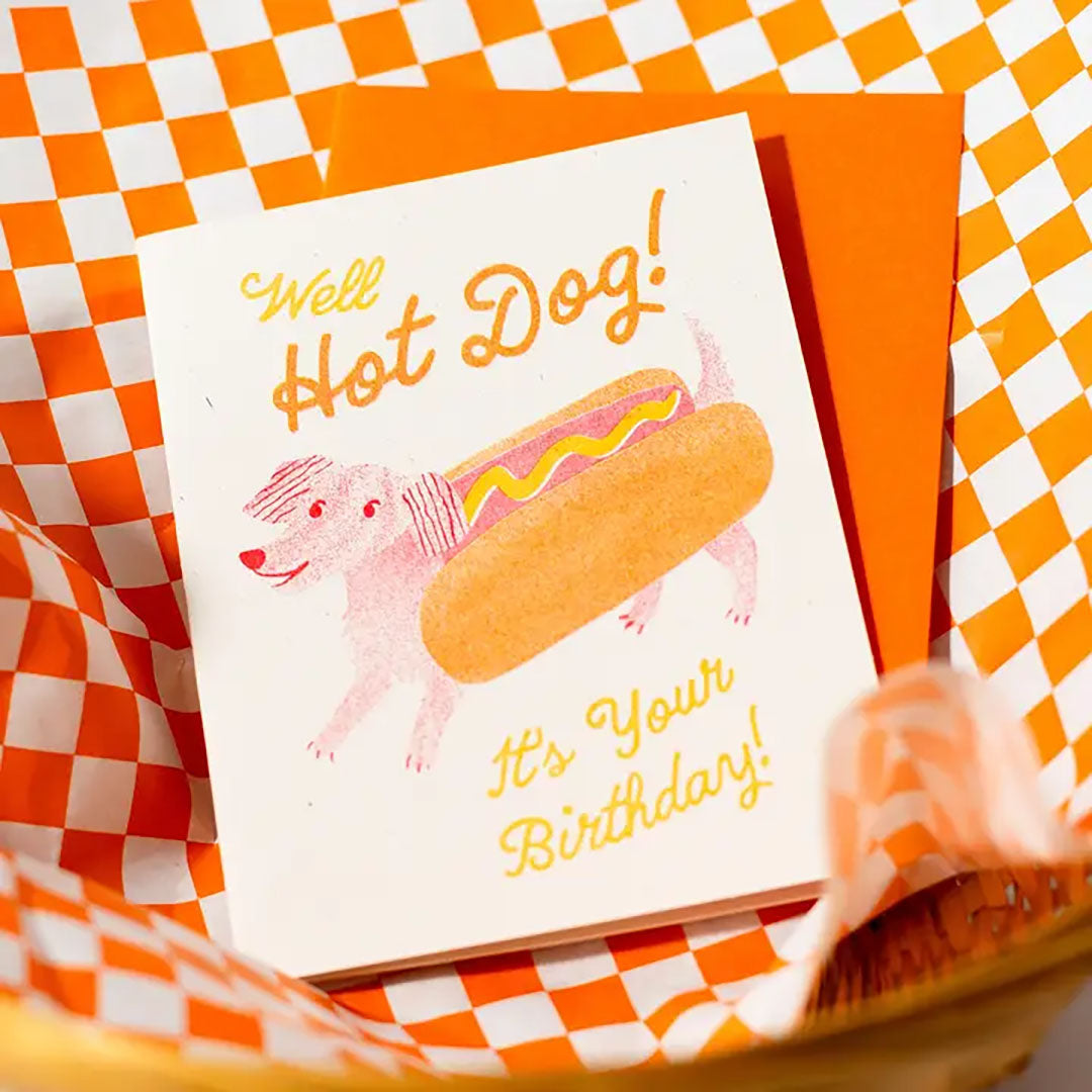 Hot Dog - Risograph Birthday Card