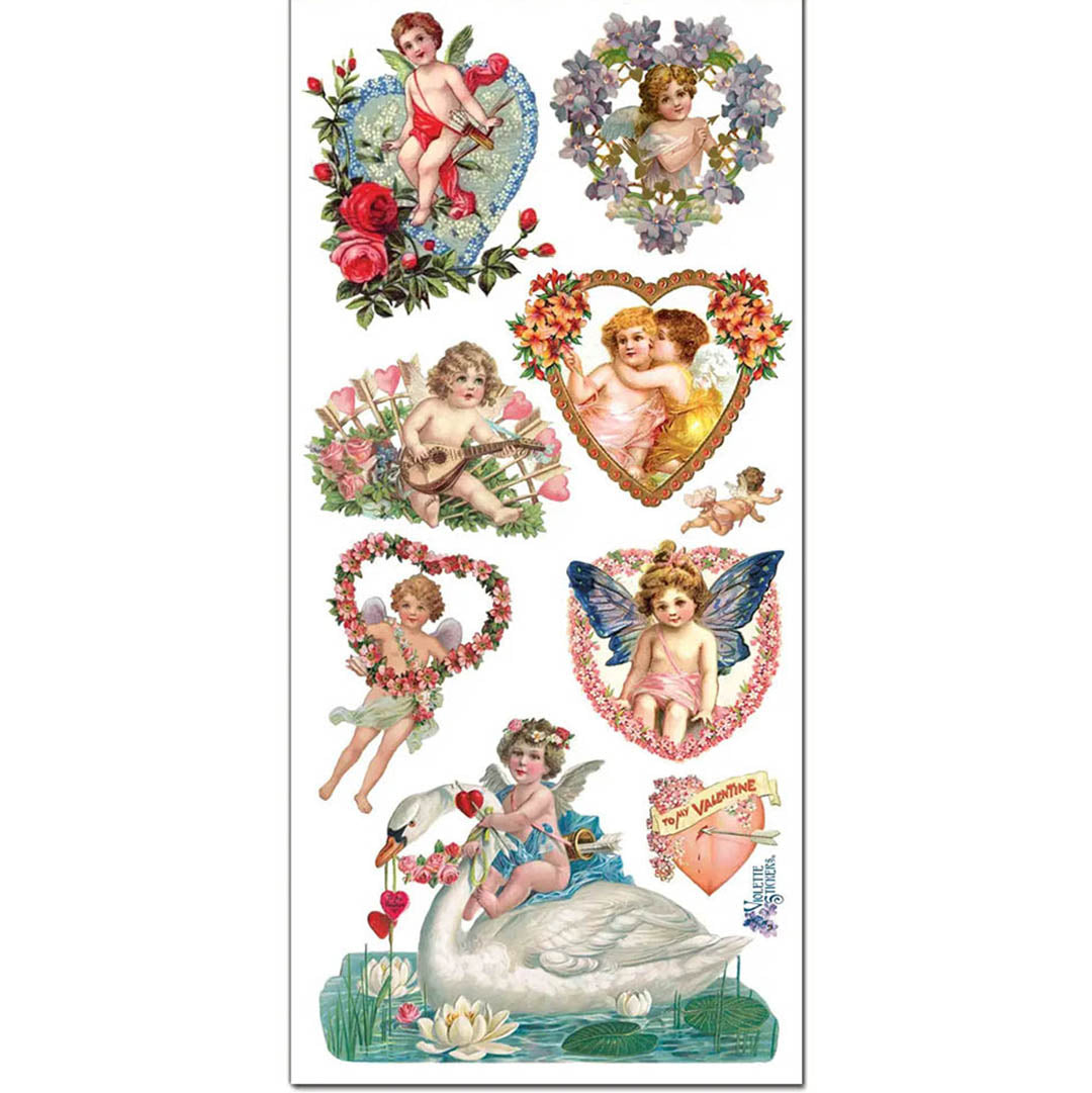 NEW Retro Stickers: Victorian Love Angel Stickers