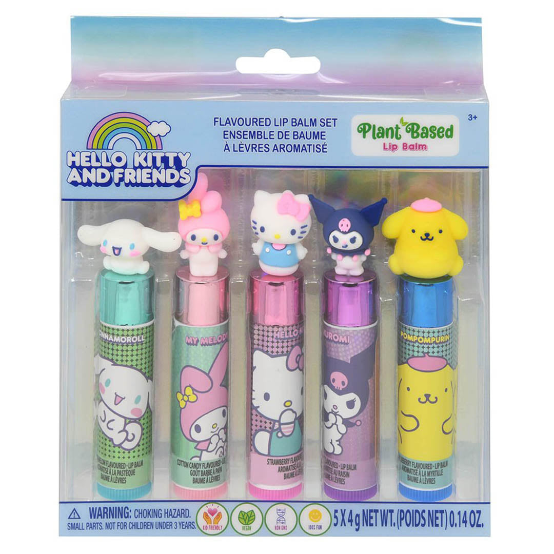 Hello Kitty and Friends Character Plant Based Lip Balm - Set of 5