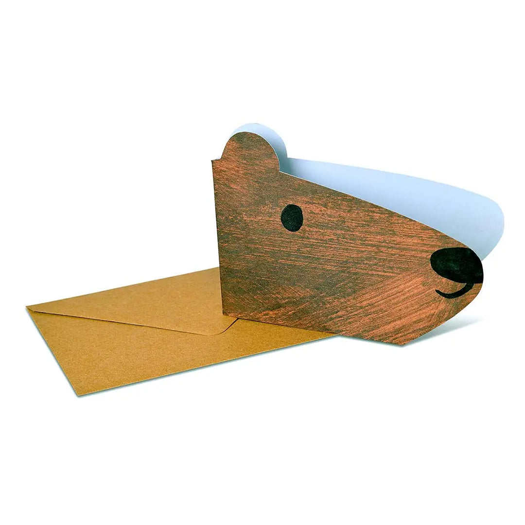 Brown Bear Shaped Greeting Card