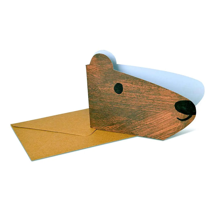 Brown Bear Shaped Greeting Card