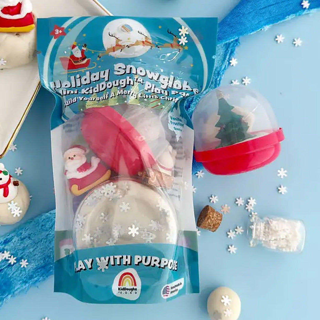 Scented Natural Sensory Play Dough Kit-  Holiday Snowglobe Mini KidDough