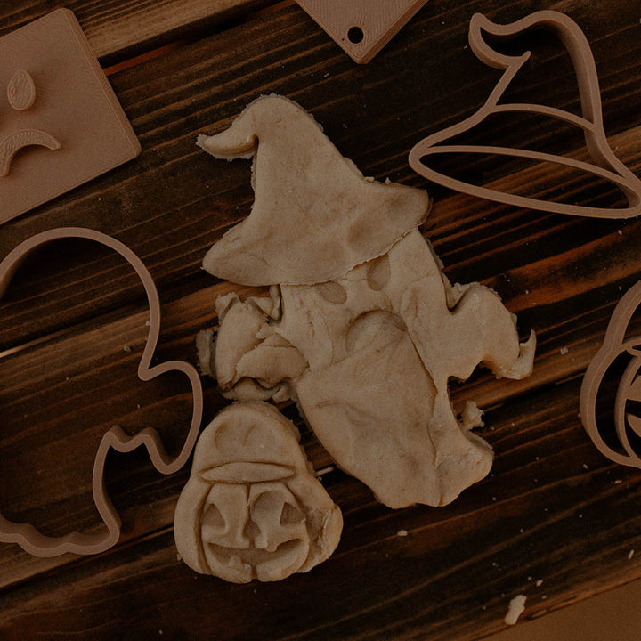 Ghost Stamp and Cutter Set - Halloween Eco Playdough Tool