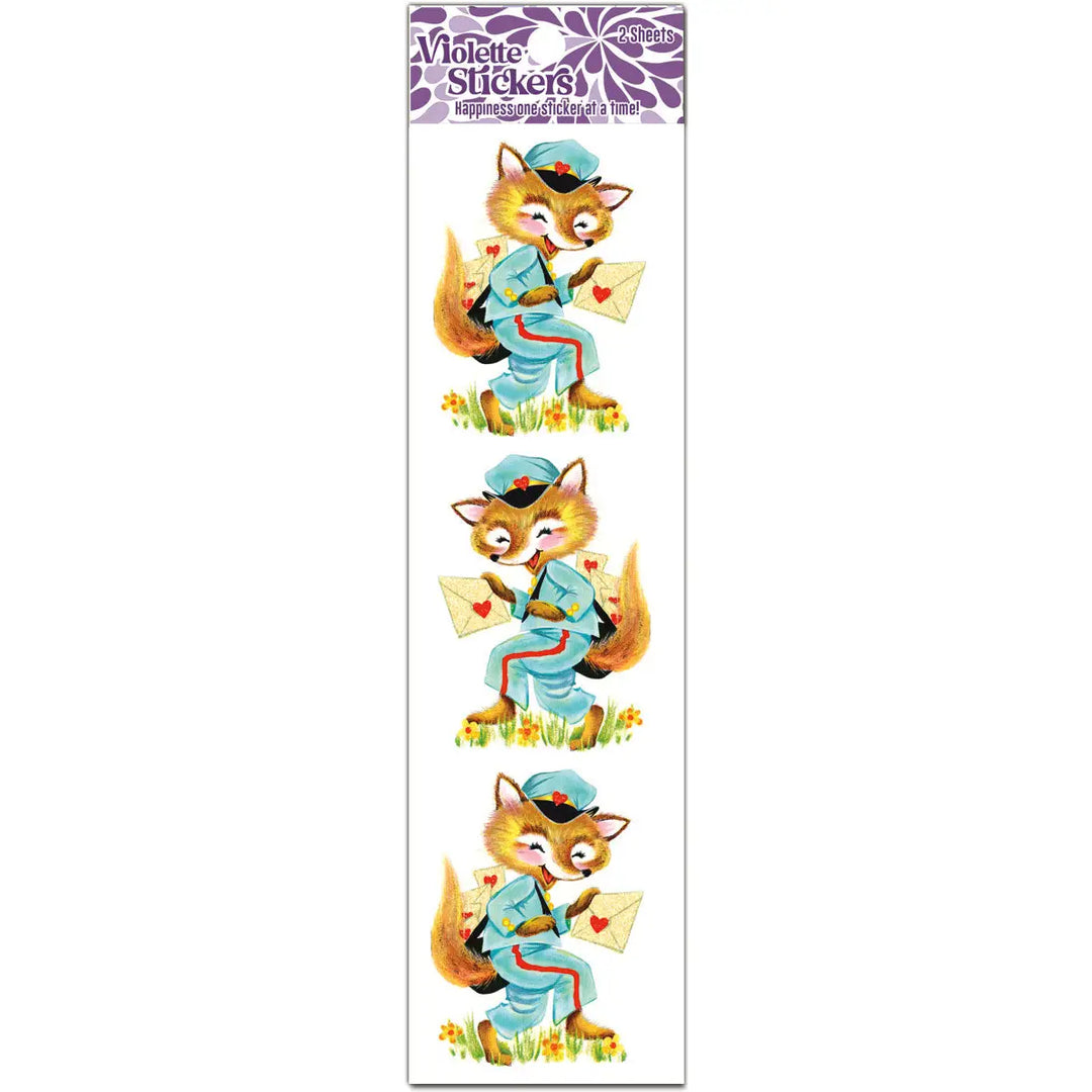 Retro Stickers: Heart Mail Fox