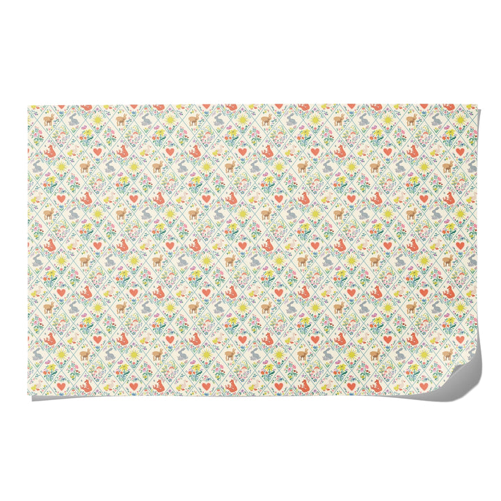 Woodland Critters Baby Wrapping Paper Roll- Set of 3 Wrapping Paper