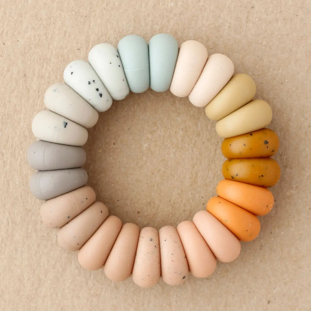 Beaded Silicone Ring Freezer Teether - New Autumn