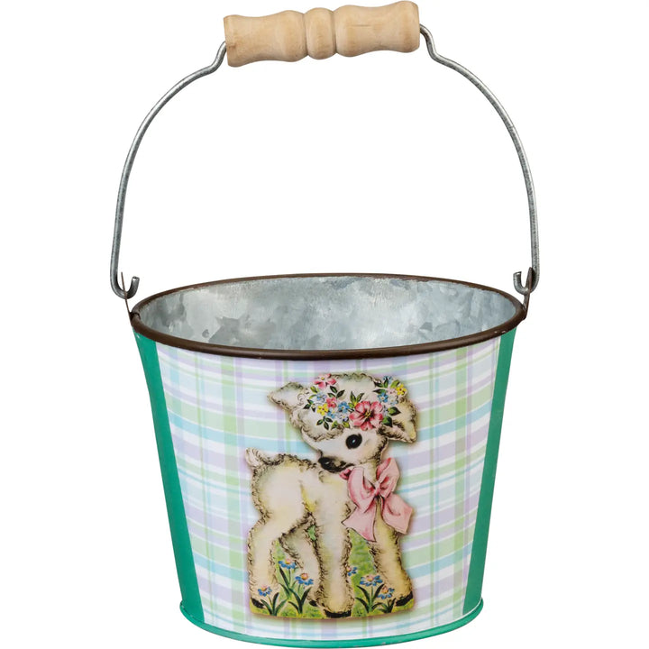 Retro Easter Metal Bucket