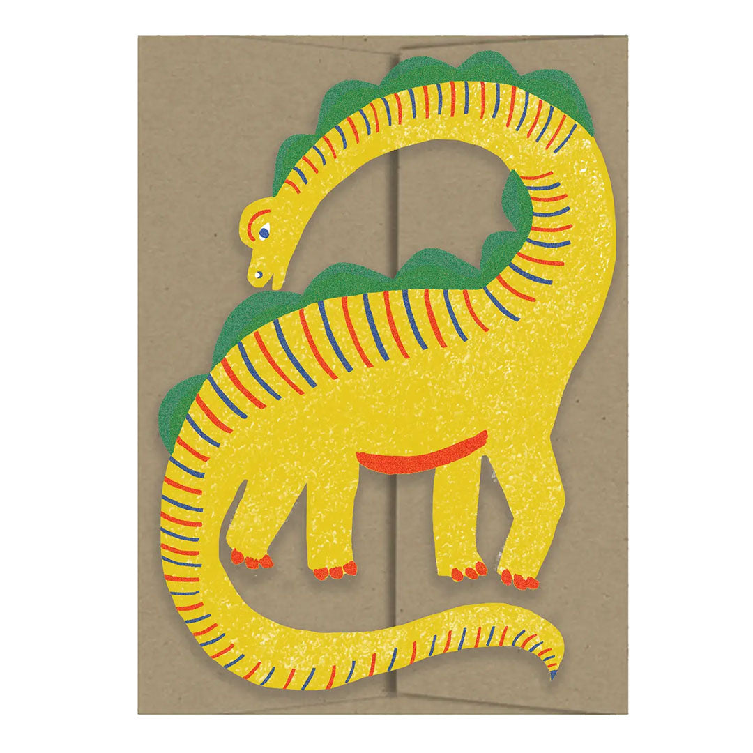 Yellow Dino Die Cut Card