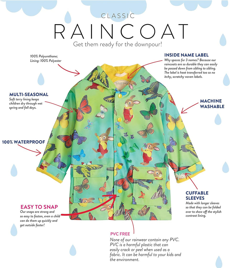 Richard Scarry Kid's Waterproof Rain Jacket- I Am A Bunny