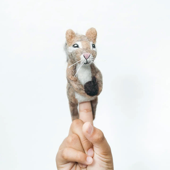 Wool Felt Finger Puppet- Chipmunk