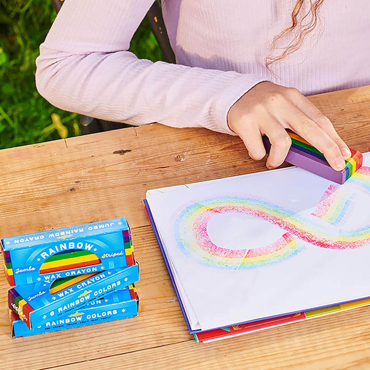 Jumbo Wax Crayon: Rainbow Striped