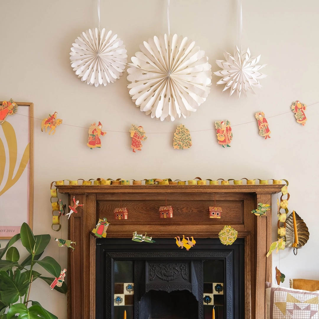 12 Days of Christmas Sewn Paper Garland