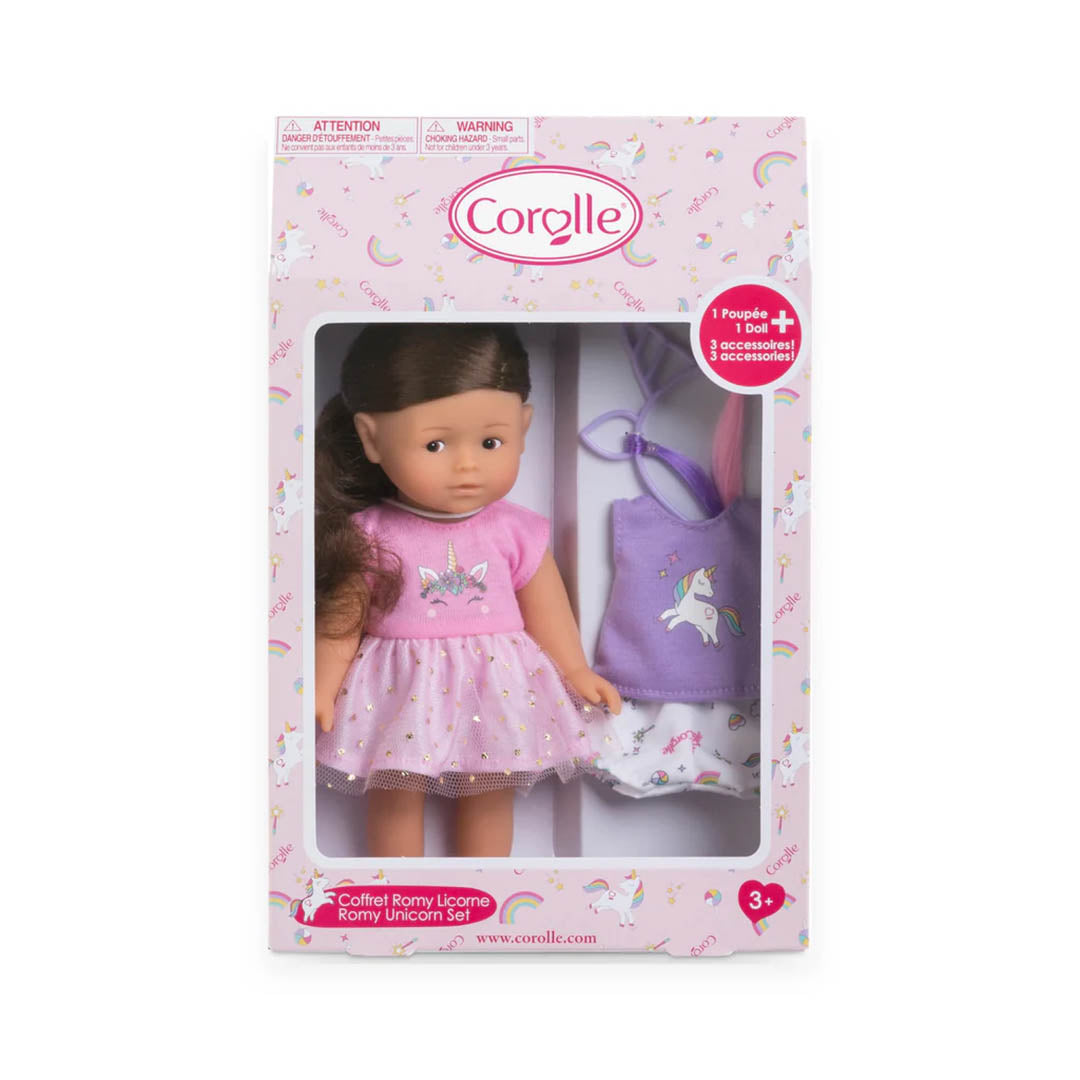 NEW French Doll 8" Corolline Gift Set- Romy Unicorn