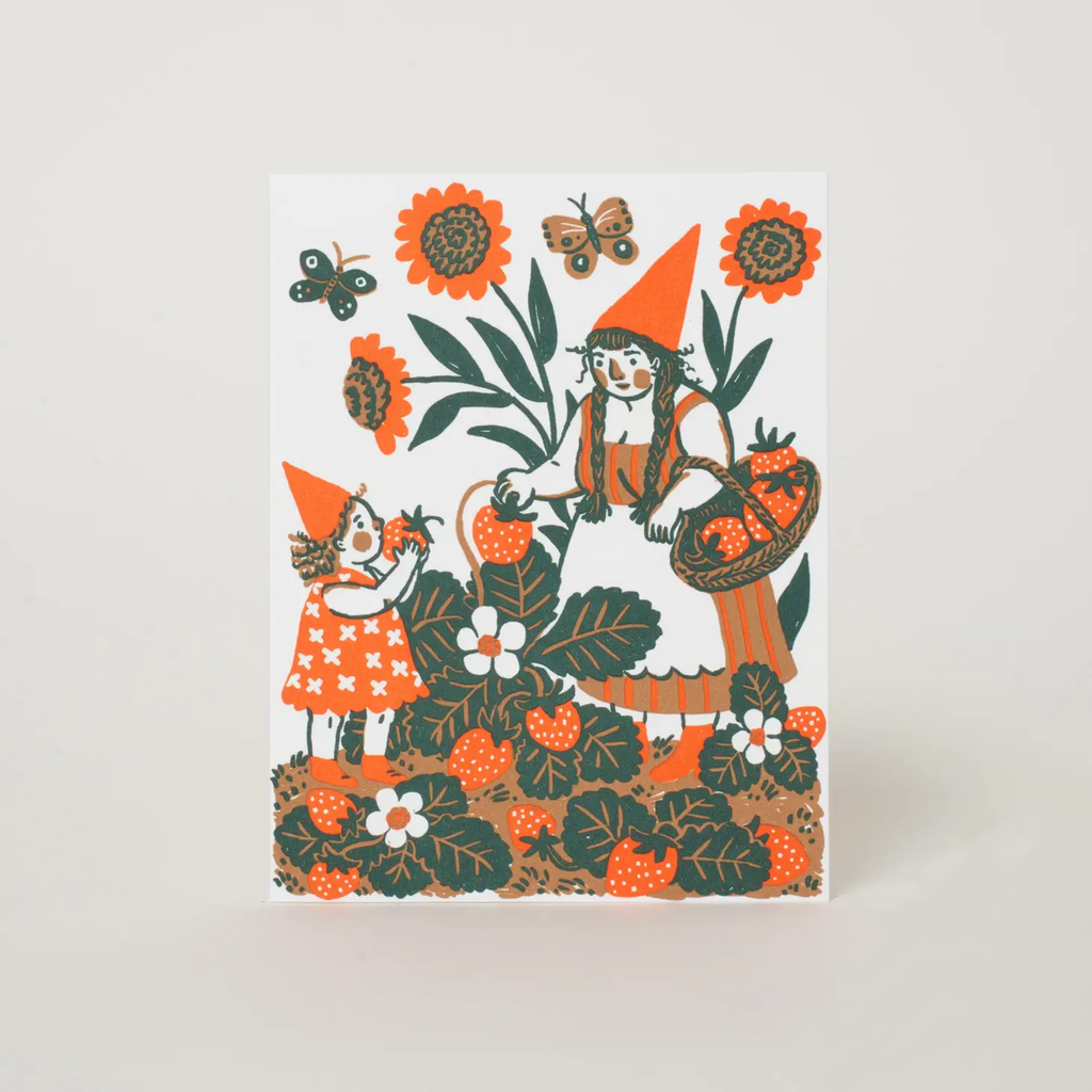 NEW Strawberry Picking Greeting Card