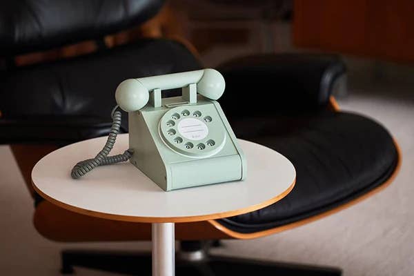 NEW Wooden Retro Telephone- Mint