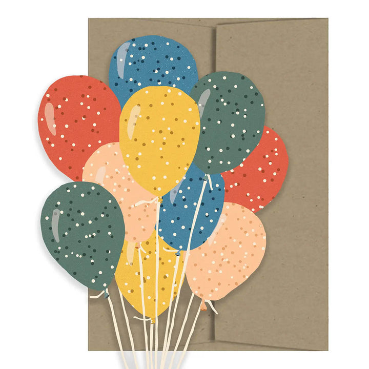 Party Balloons - Die Cut Card