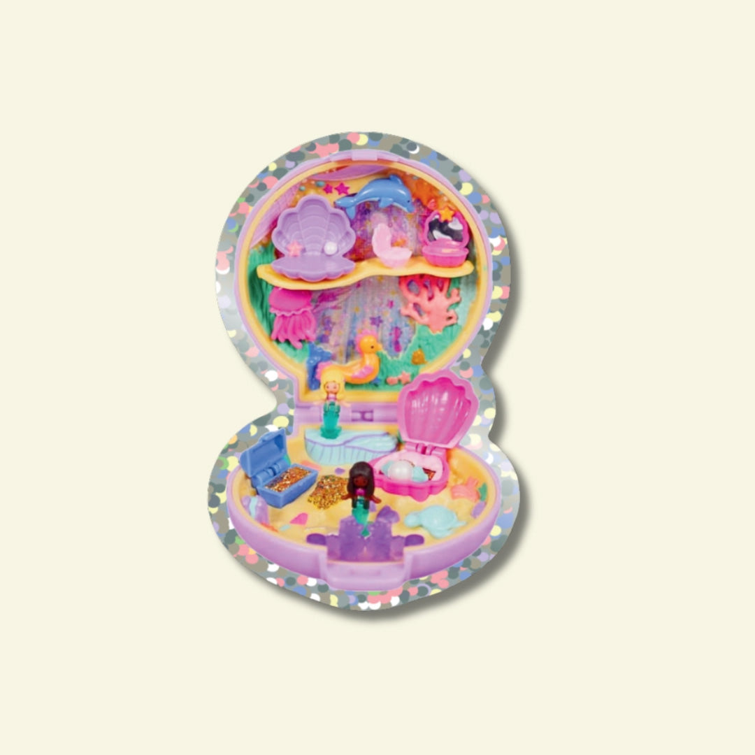 Polly Pocket Mermaid Glitter Vinyl Sticker