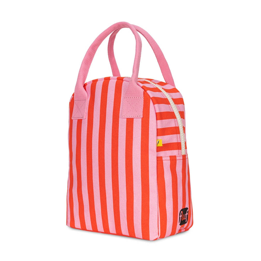 Zipper Lunch Bag- Pink Stripe