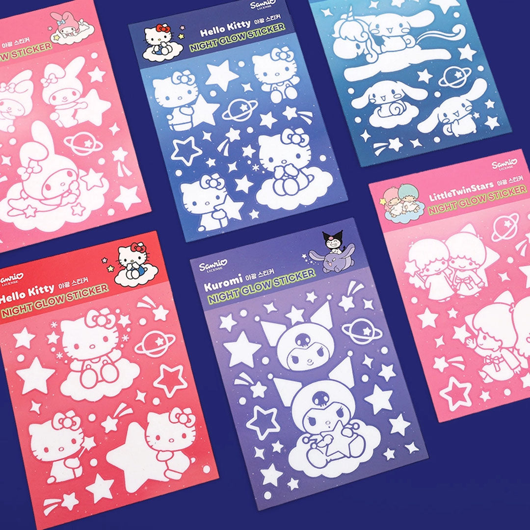 NEW Sanrio Night Glow Sticker Set - Available in Many Styles!