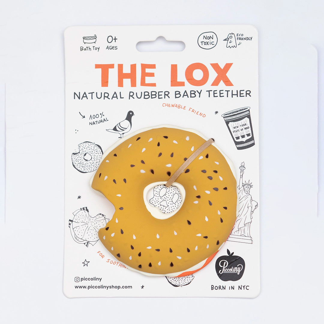 NEW Lox Bagel Natural Rubber Baby Teether