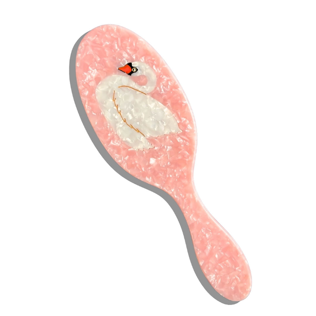 Hand-painted Swan Great Hair Brush