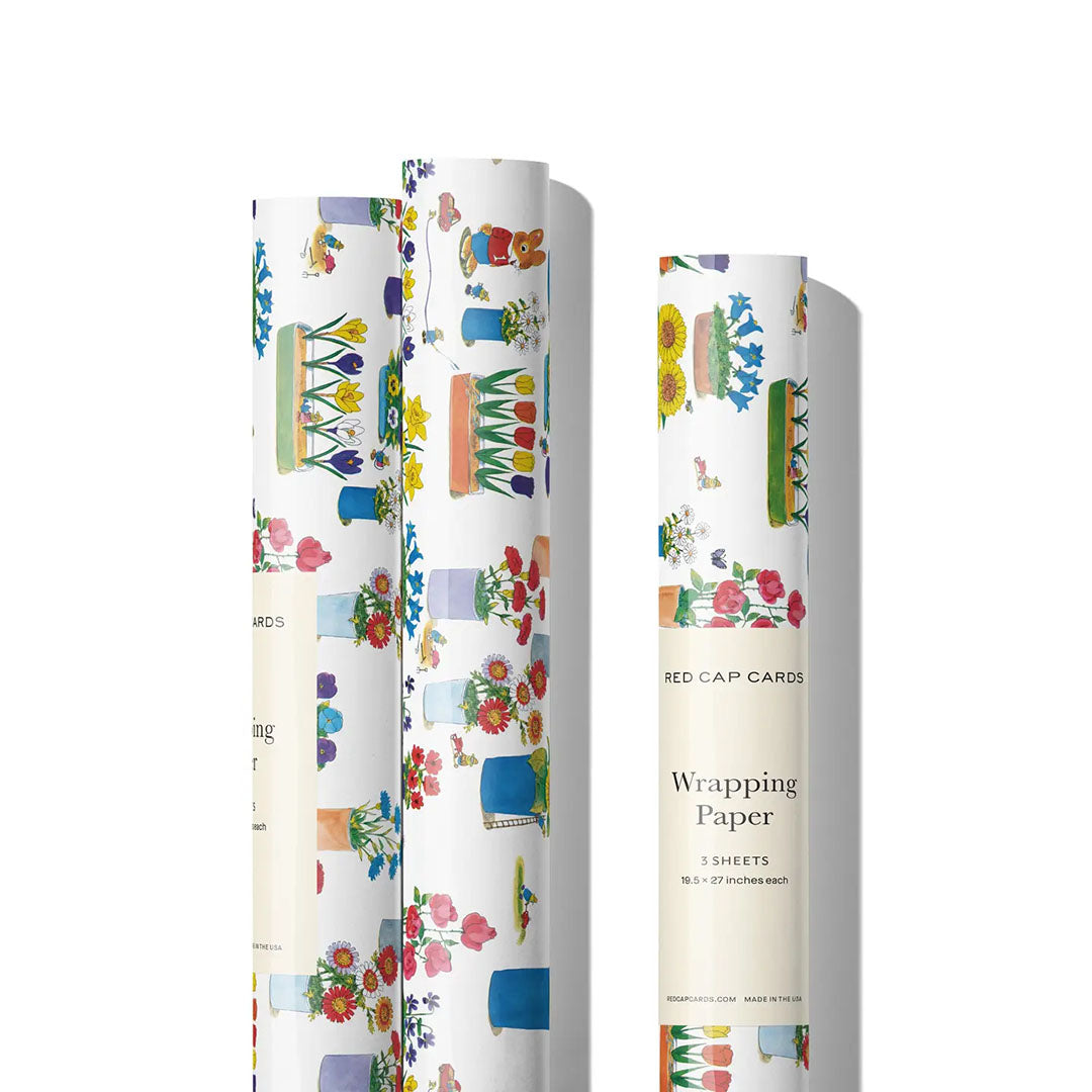 Richard Scarry Busytown Flowers Wrapping Paper - Roll of 3 Sheets