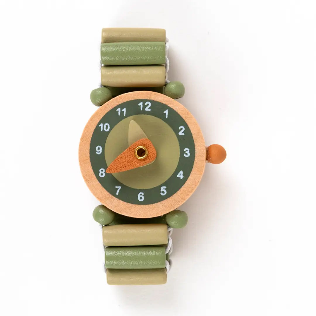 Wooden Elastic Watch- Green