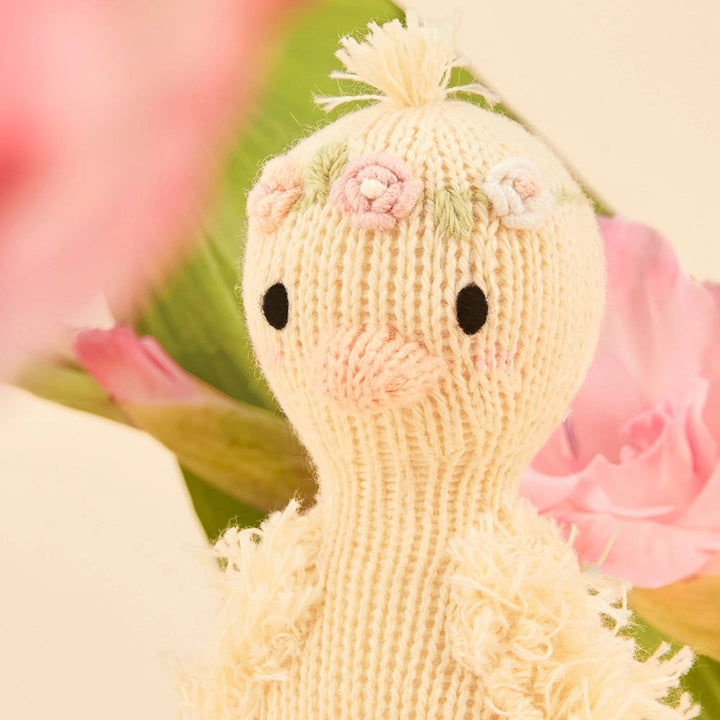 Tiny Flora the Duckling Knit Doll (Mauve)