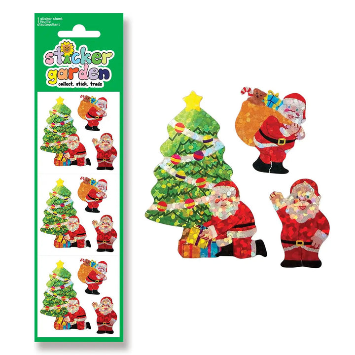 Sparkle Jolly Ol' Santa Christmas Sticker Sheet