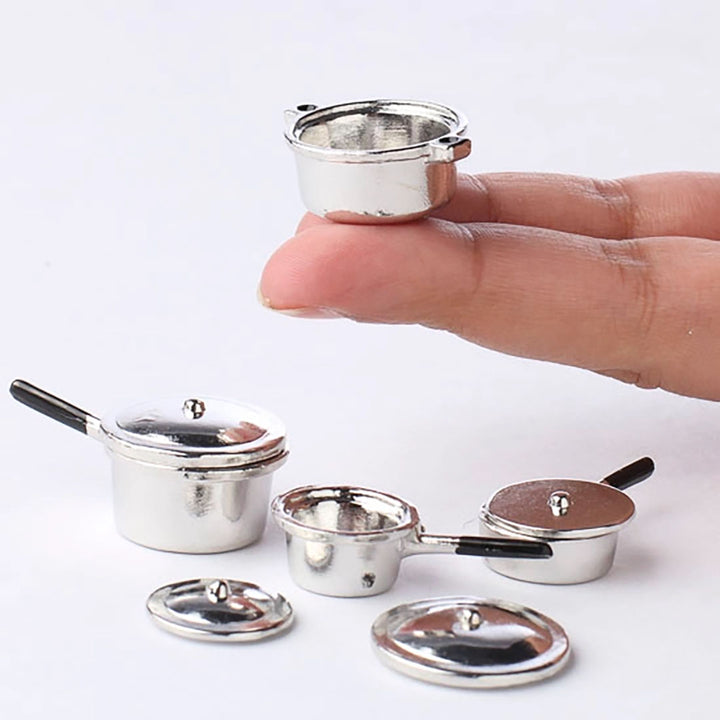 NEW Dollhouse Miniatures: Silver Pots and Pans