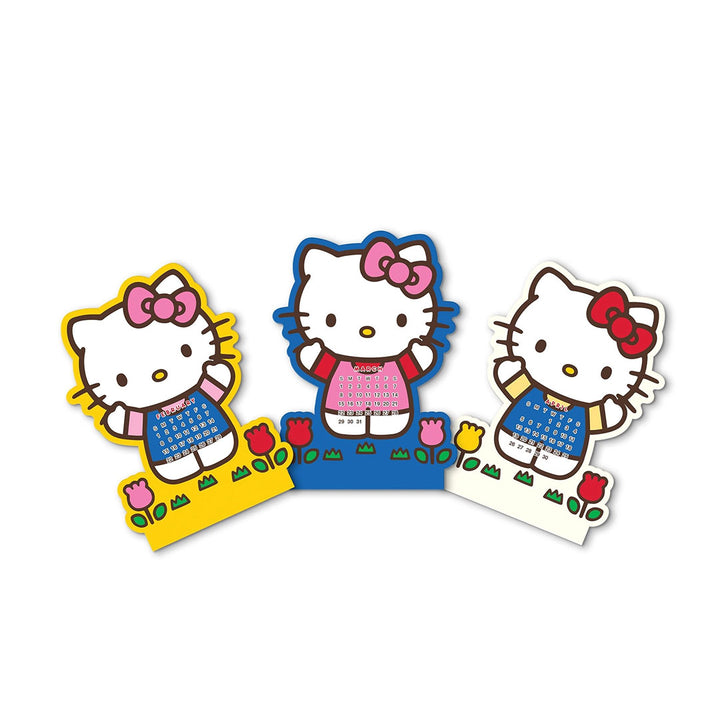 NEW 2026 Hello Kitty Playful Pink Mini Desk Calendar with Wood