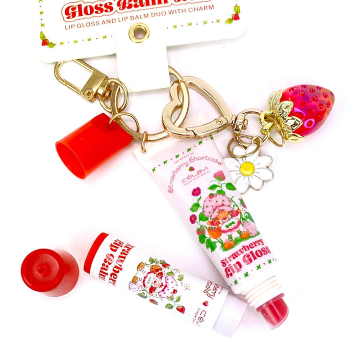 Set of 2 Strawberry Shortcake Gloss Balm Duo with Keychain