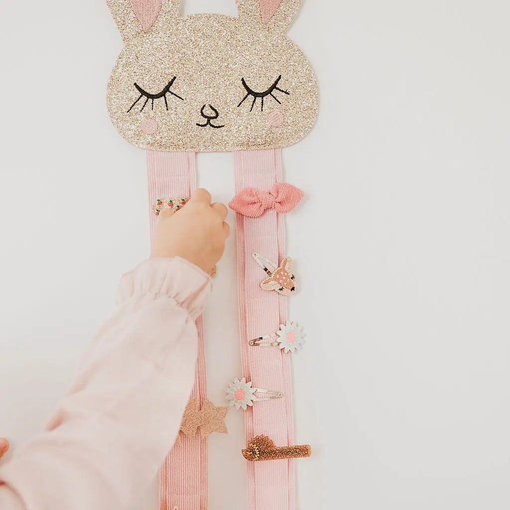 French Wall Hair Clip Holder - Sparkle Bunny