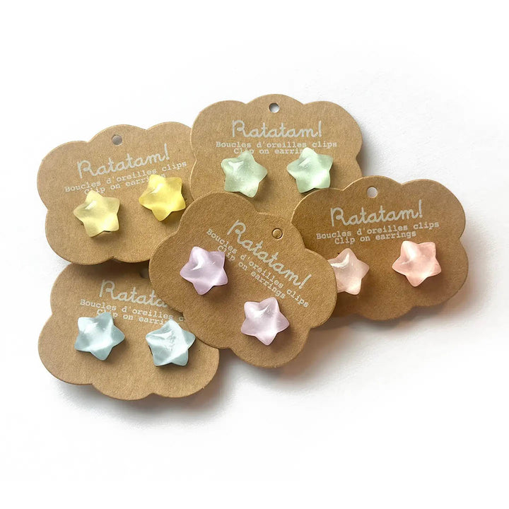 Star Clip on Earrings- Assorted Colors