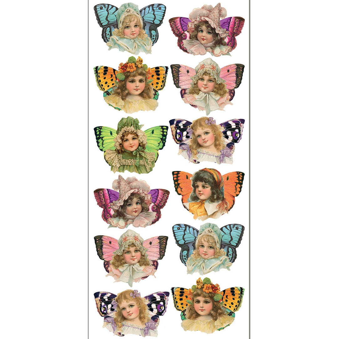Butterfly Victorian Girl Stickers