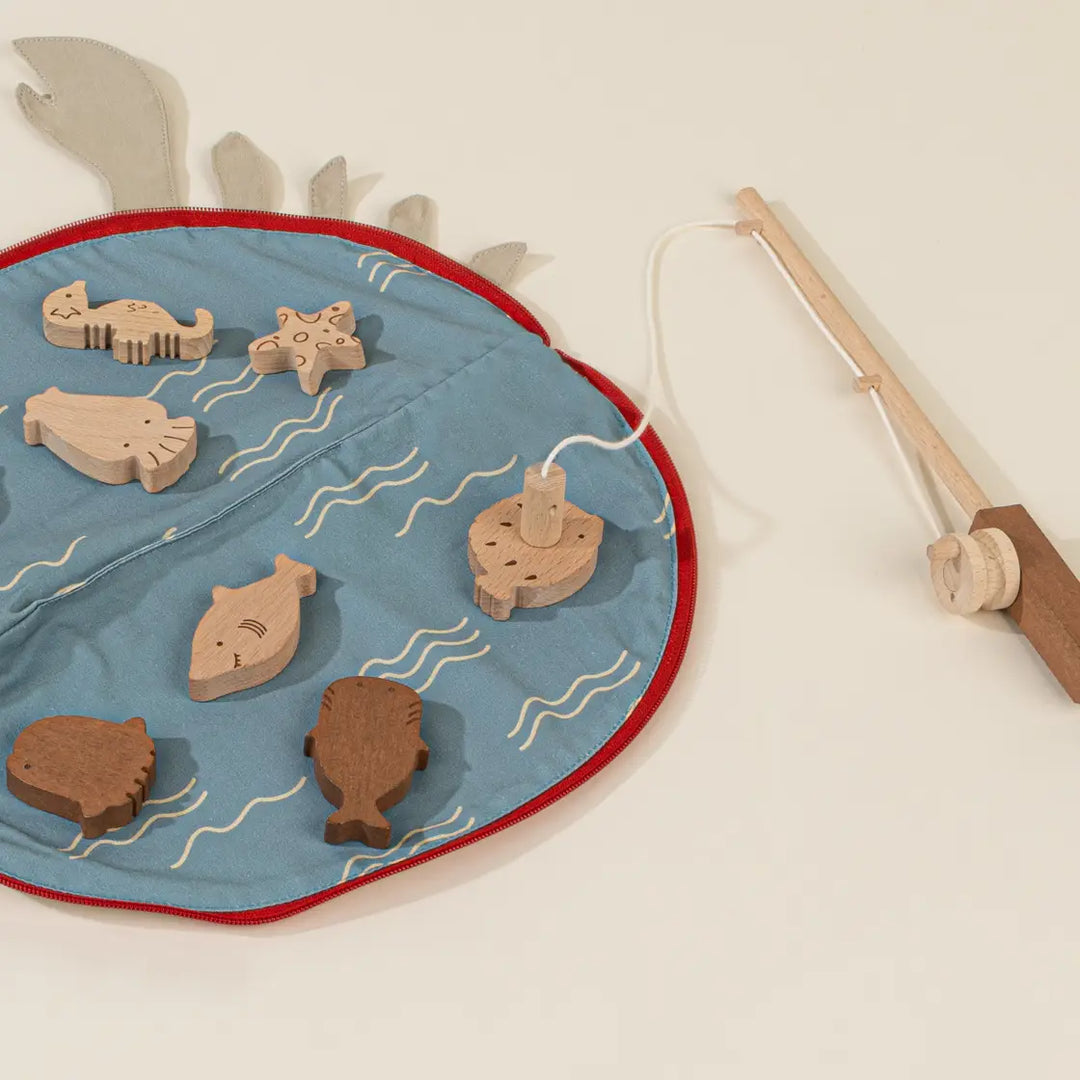 Wooden Fishing Game with Bag